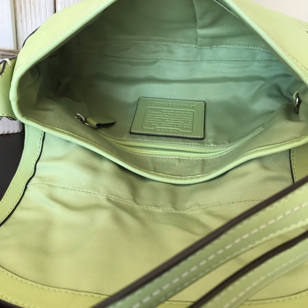 Coach Vintage Soho Buckle Flap Leather Shoulder Bag, 2006 Y2K, Lime Green, 10577 - Picture 11 of 16